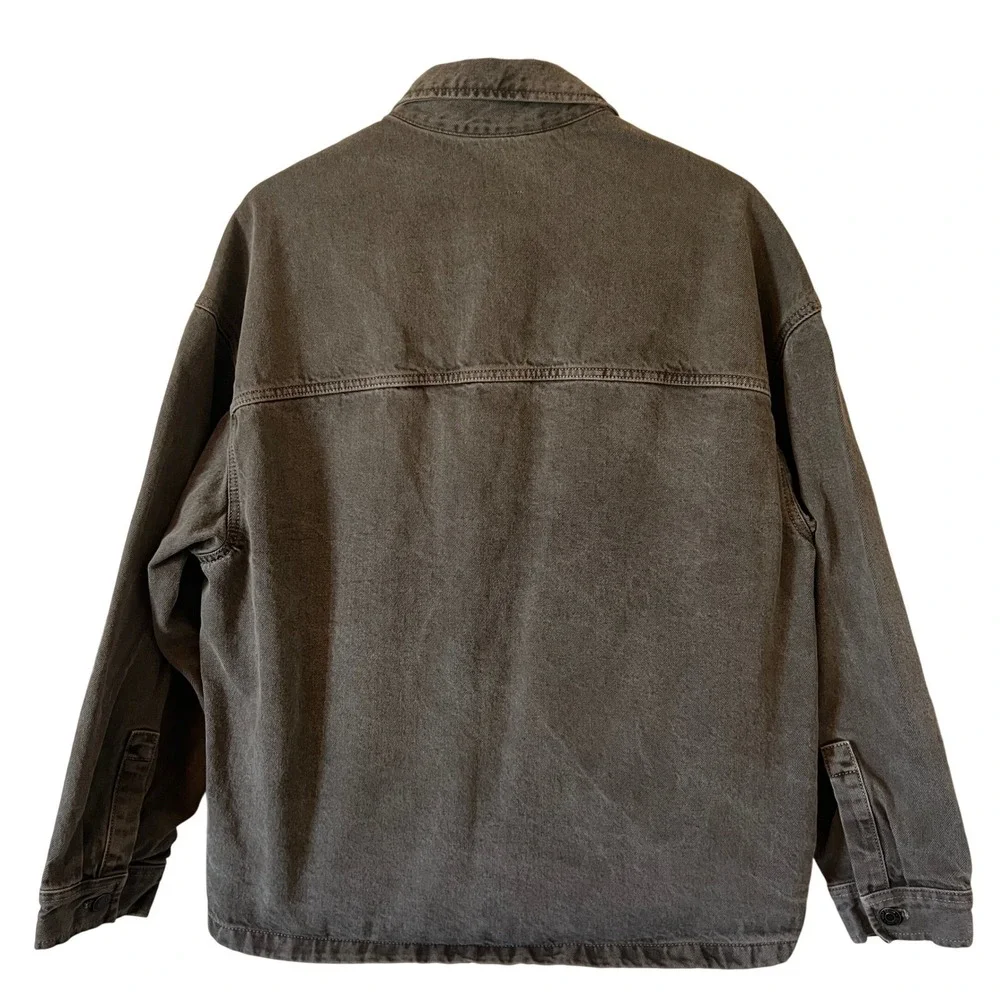 Gap Relaxed Denim Utility Shirt Jacket in Espresso Brown, Men's‎ Size Small